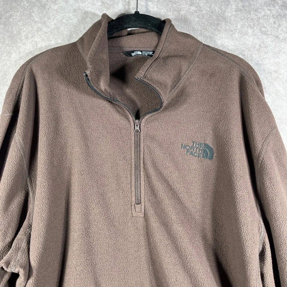 The North Face Pullover‎ Mens Size XL Brown Fleece Quarter Zip Preppy Gorpcore